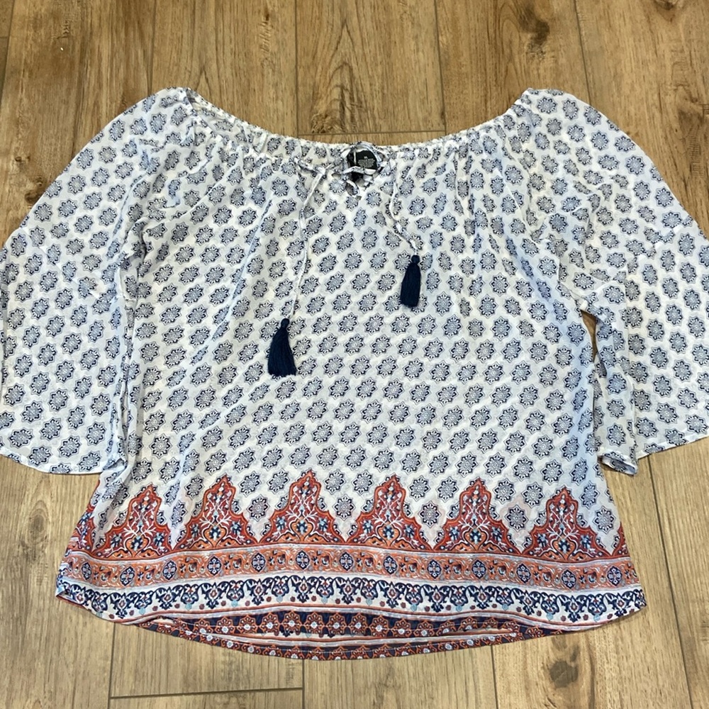 Boho sheer top XL